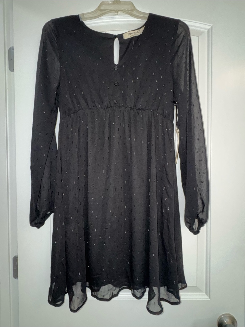 Liberty Love Black Sparkle Long-Sleeve Women’s Dress maternity